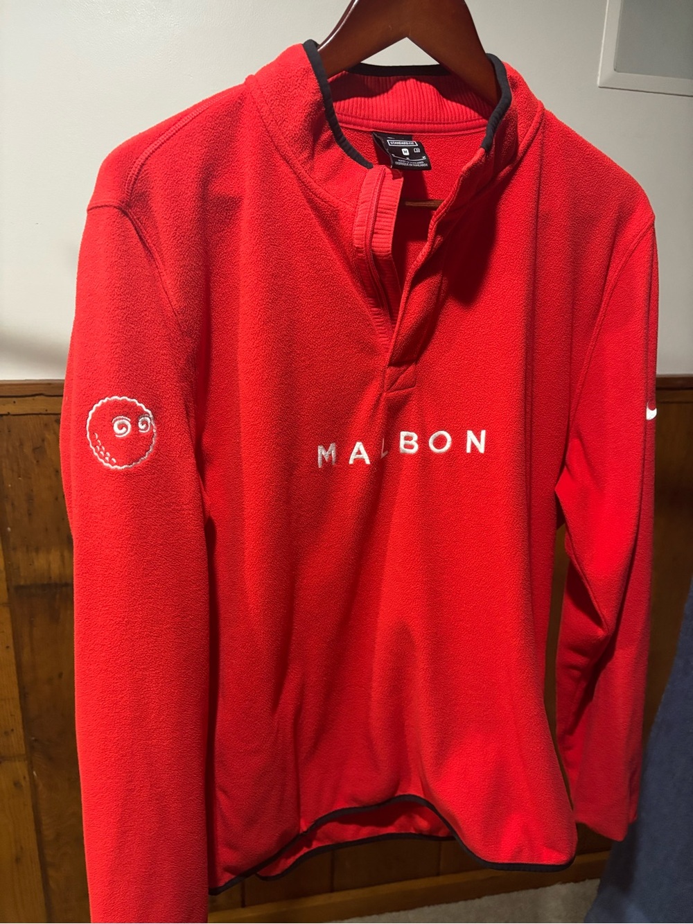 Nike Red Malbon Quarter-Zip Pullover Fleece